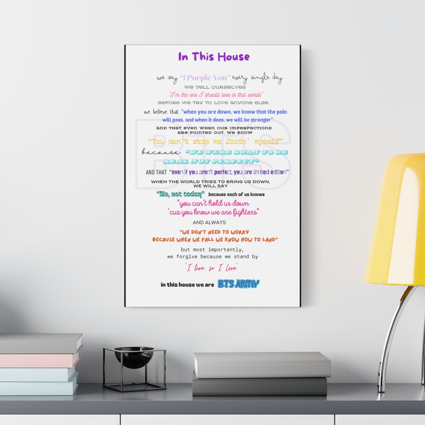 BTS Army Wall Art, Inspirational Poster for BTS Fans, Home Decor for Believers, Gift for Music Lovers, Motivational Quote Art