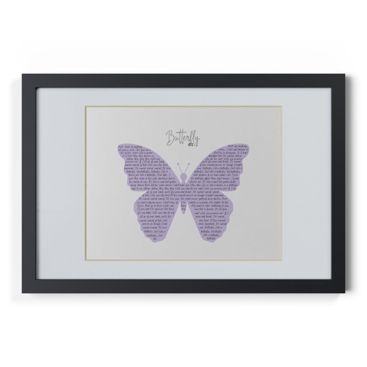 Framed Butterfly English Lyrics in Purple Butterfly