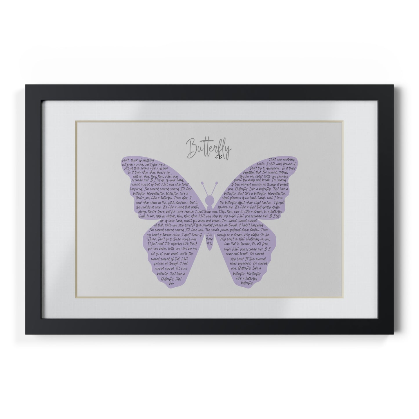 Framed Butterfly English Lyrics in Purple Butterfly