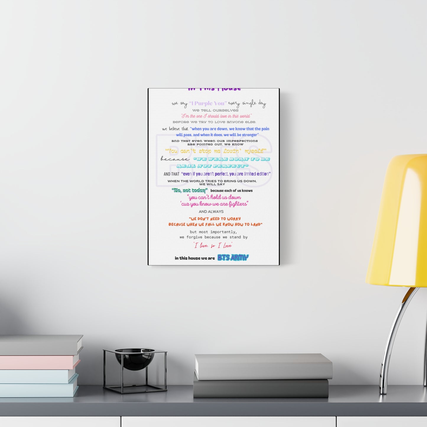 BTS Army Wall Art, Inspirational Poster for BTS Fans, Home Decor for Believers, Gift for Music Lovers, Motivational Quote Art