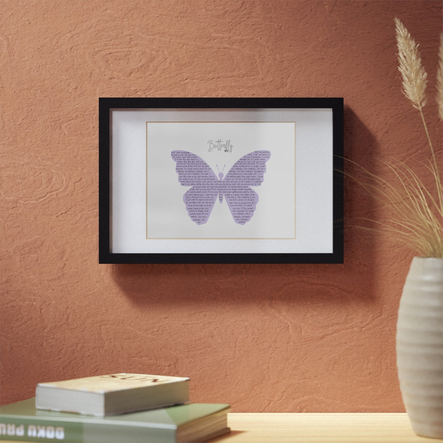 Framed Butterfly English Lyrics in Purple Butterfly