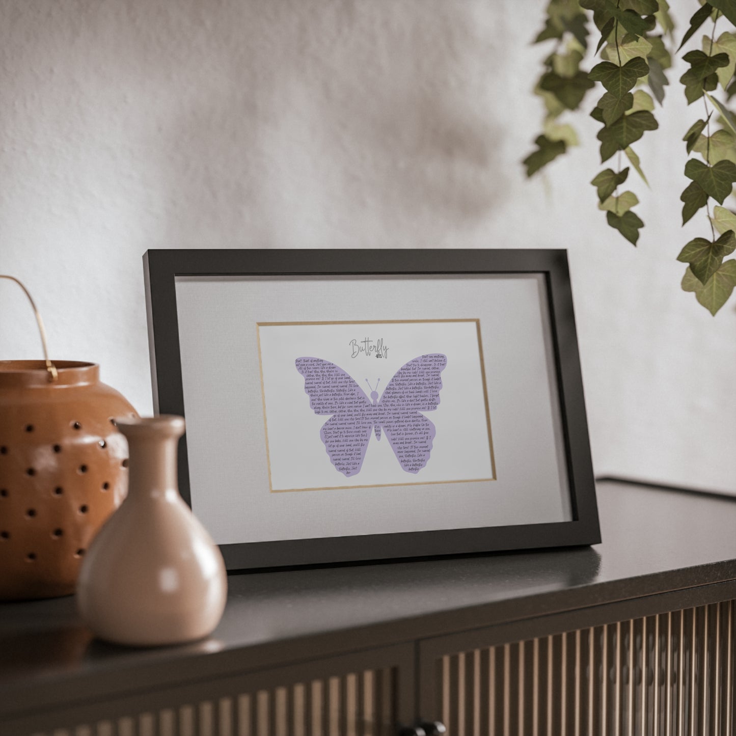 Framed Butterfly English Lyrics in Purple Butterfly