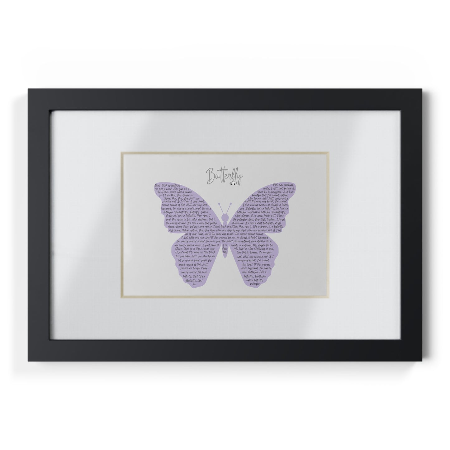 Framed Butterfly English Lyrics in Purple Butterfly