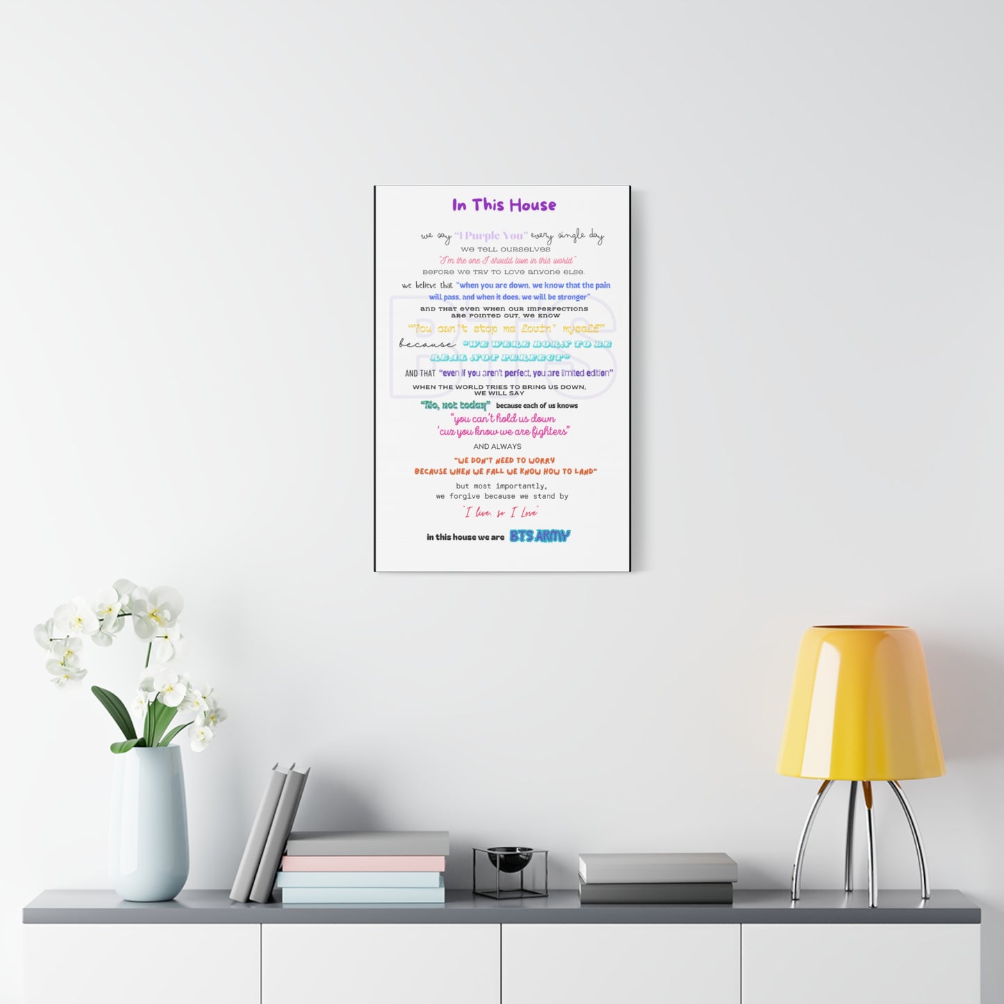 BTS Army Wall Art, Inspirational Poster for BTS Fans, Home Decor for Believers, Gift for Music Lovers, Motivational Quote Art