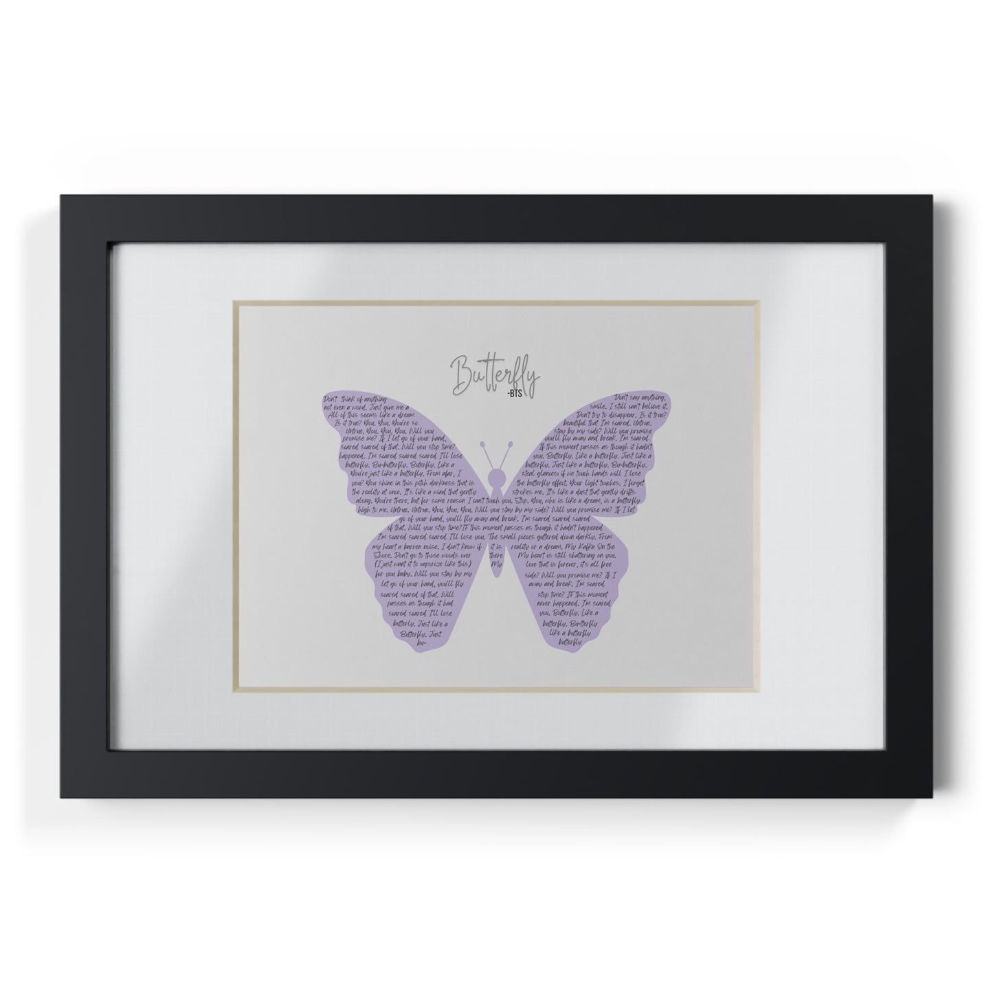Framed Butterfly English Lyrics in Purple Butterfly