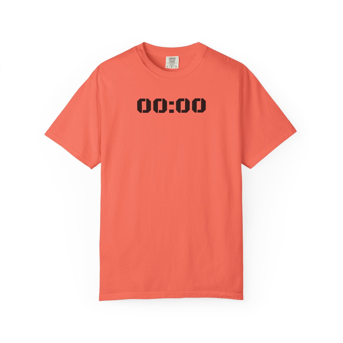 00:00 Minimal Digital Clock T-Shirt — Graphic Tee with Midnight Timer Design