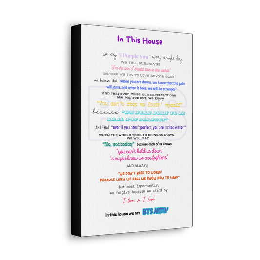 BTS Army Wall Art, Inspirational Poster for BTS Fans, Home Decor for Believers, Gift for Music Lovers, Motivational Quote Art