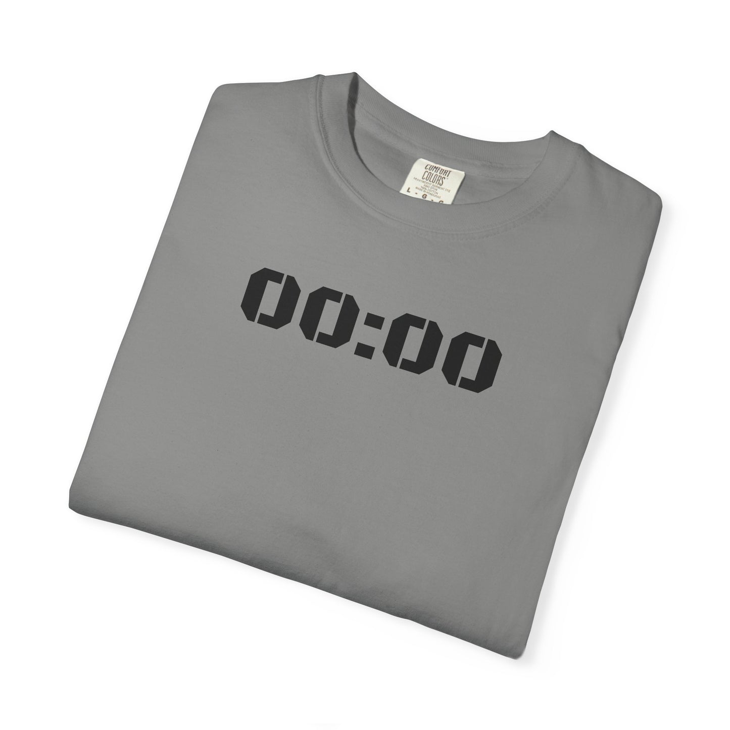 00:00 Minimal Digital Clock T-Shirt — Graphic Tee with Midnight Timer Design