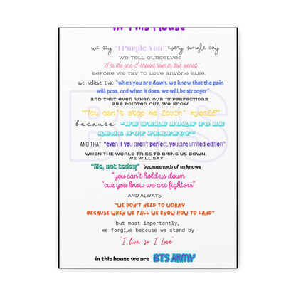 BTS Army Wall Art, Inspirational Poster for BTS Fans, Home Decor for Believers, Gift for Music Lovers, Motivational Quote Art
