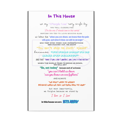 BTS Army Wall Art, Inspirational Poster for BTS Fans, Home Decor for Believers, Gift for Music Lovers, Motivational Quote Art