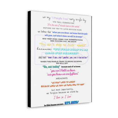BTS Army Wall Art, Inspirational Poster for BTS Fans, Home Decor for Believers, Gift for Music Lovers, Motivational Quote Art
