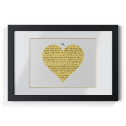 Framed Letter English Lyrics in Yellow Heart