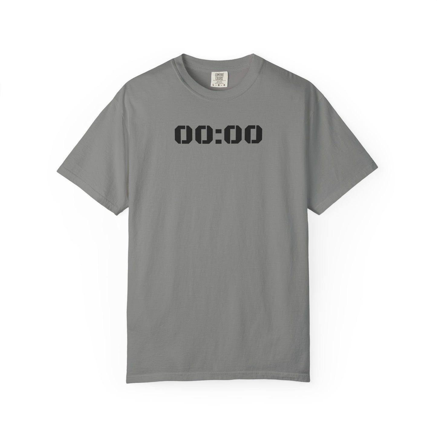 00:00 Minimal Digital Clock T-Shirt — Graphic Tee with Midnight Timer Design