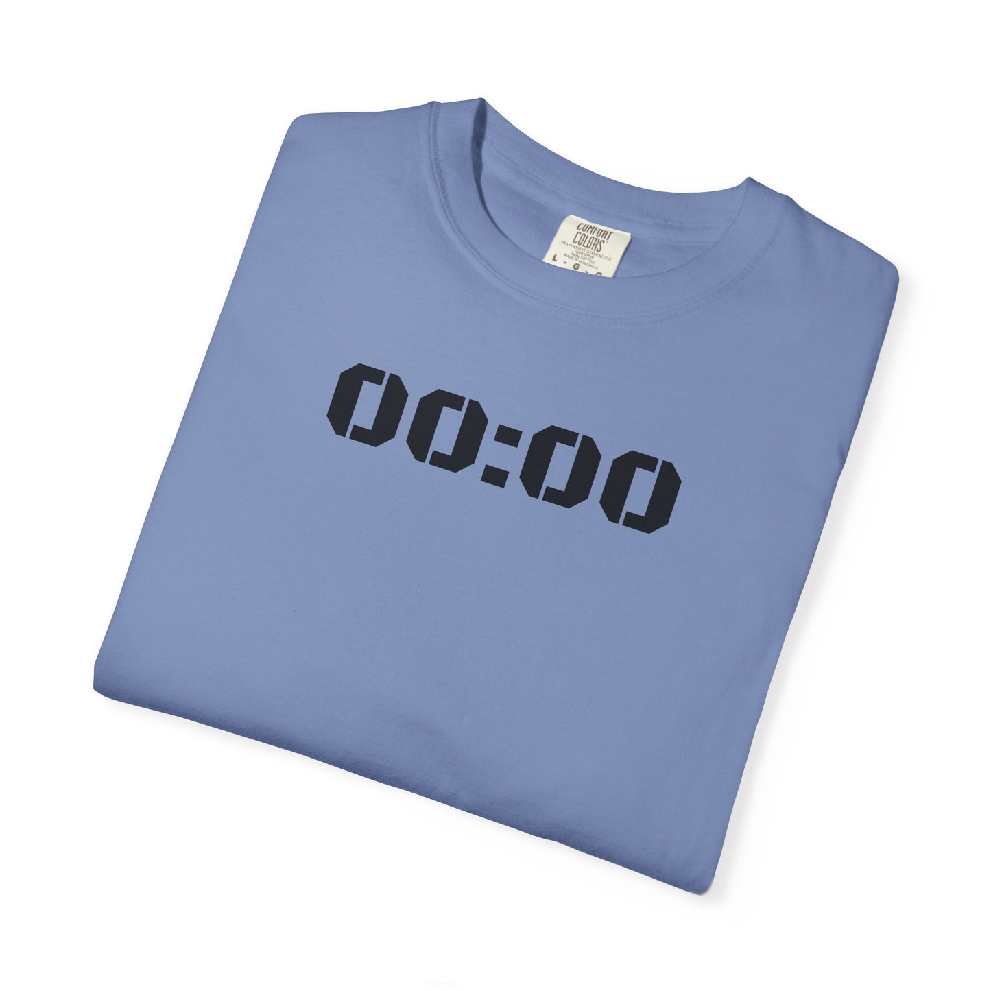 00:00 Minimal Digital Clock T-Shirt — Graphic Tee with Midnight Timer Design