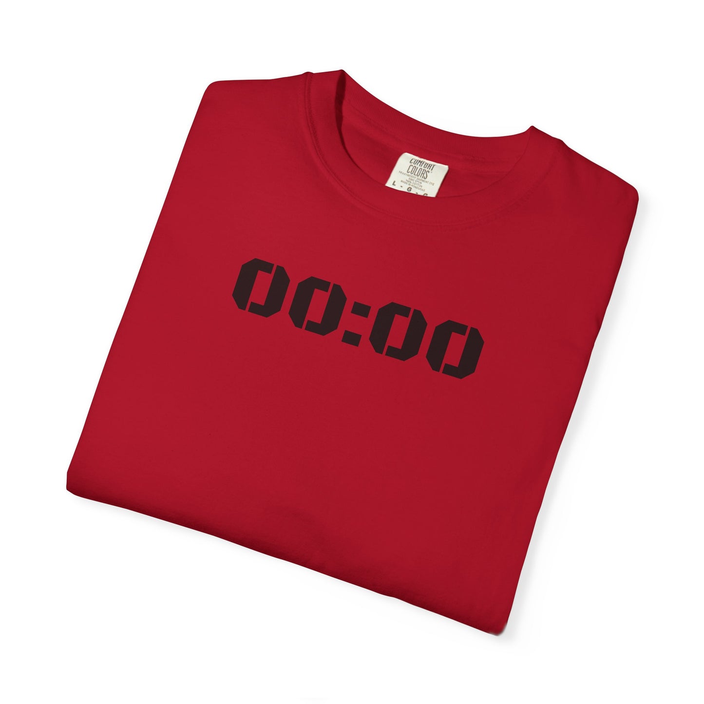 00:00 Minimal Digital Clock T-Shirt — Graphic Tee with Midnight Timer Design