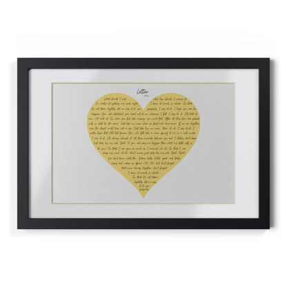 Framed Letter English Lyrics in Yellow Heart