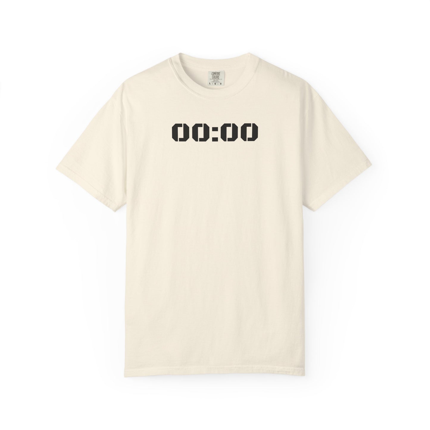 00:00 Minimal Digital Clock T-Shirt — Graphic Tee with Midnight Timer Design