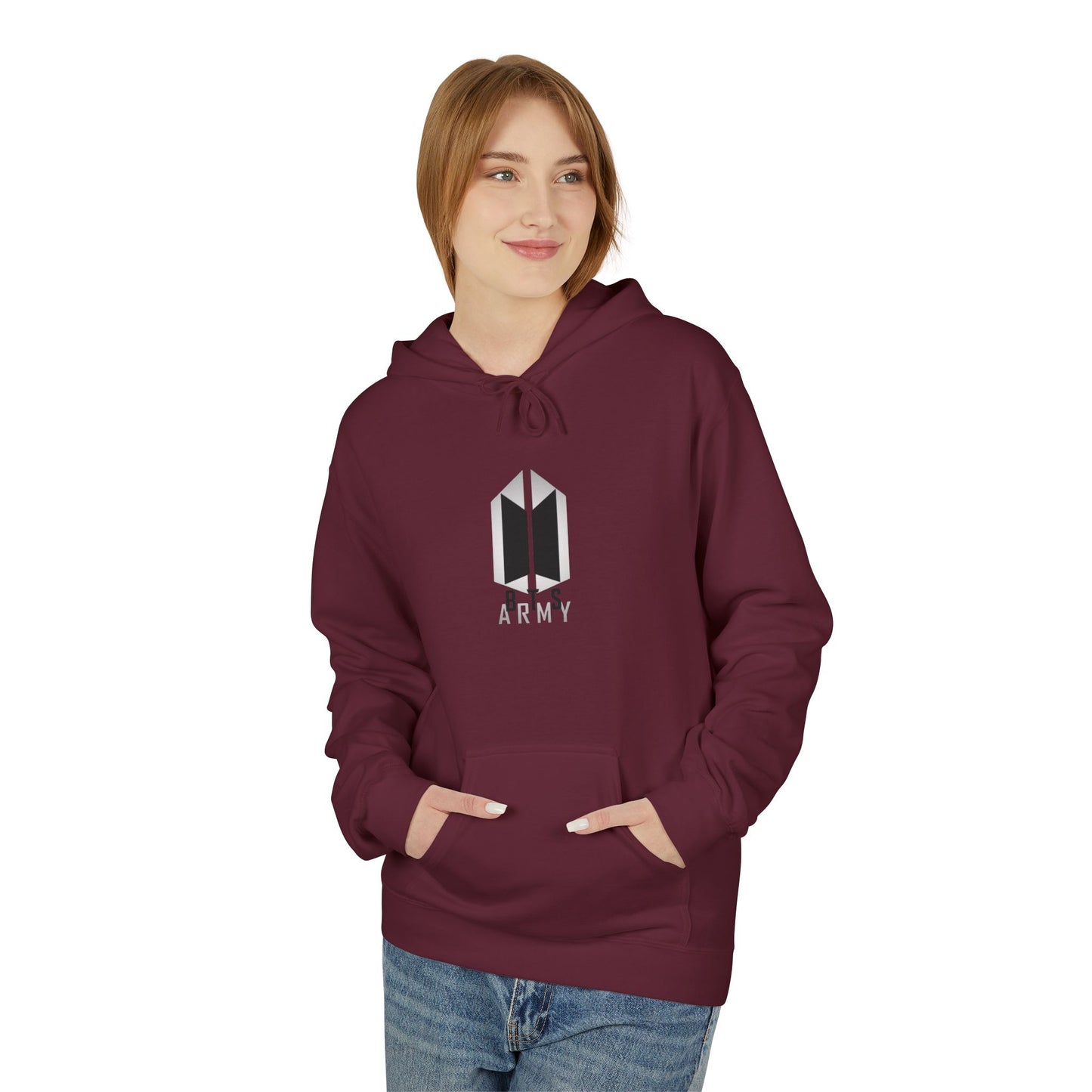 Minimal BTS Logo Hoodie — K-Pop Fan Pullover