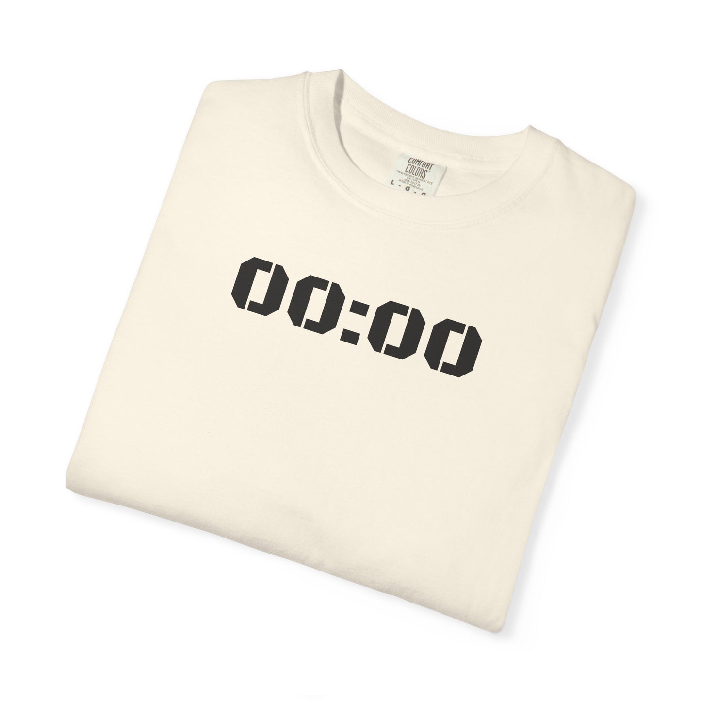 00:00 Minimal Digital Clock T-Shirt — Graphic Tee with Midnight Timer Design