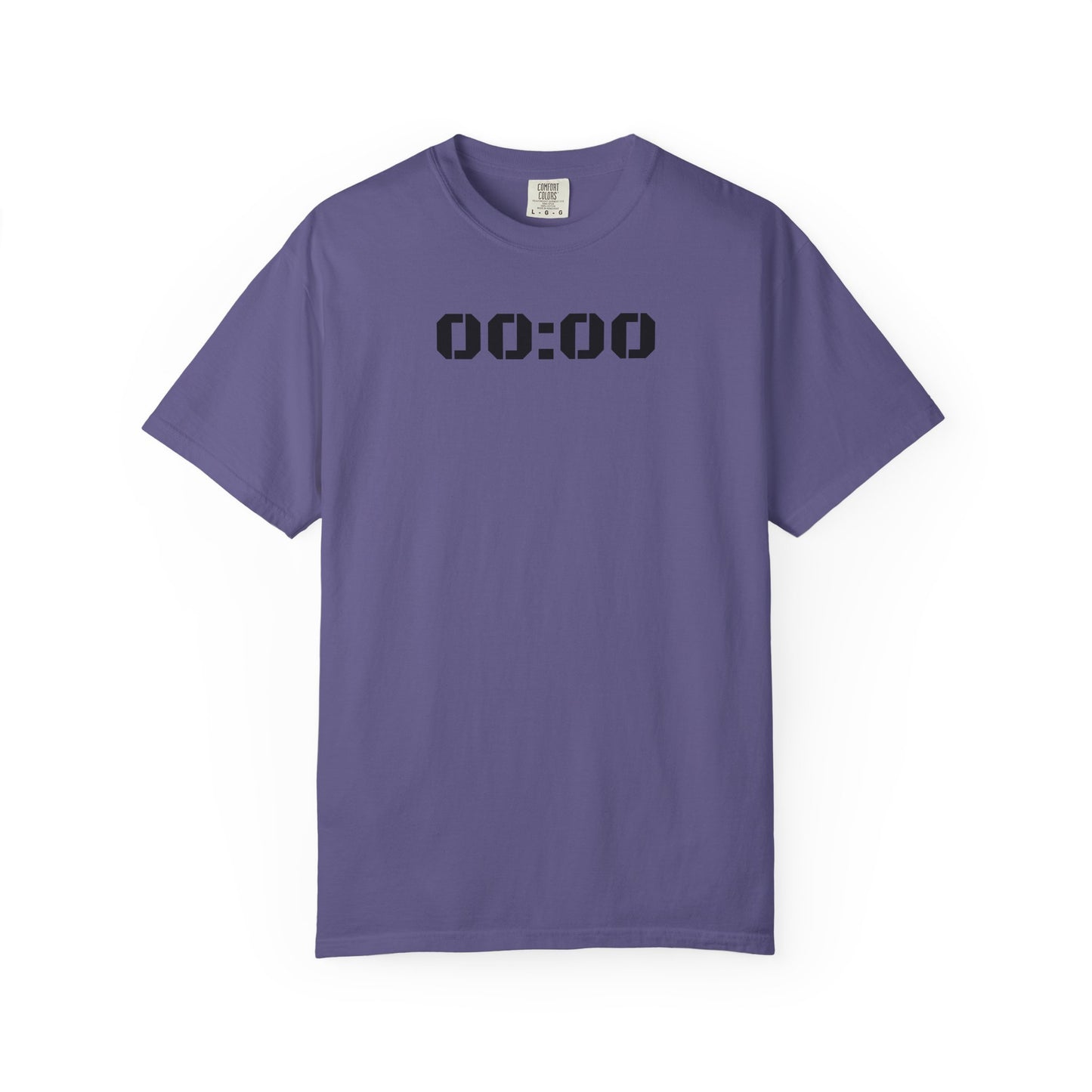 00:00 Minimal Digital Clock T-Shirt — Graphic Tee with Midnight Timer Design