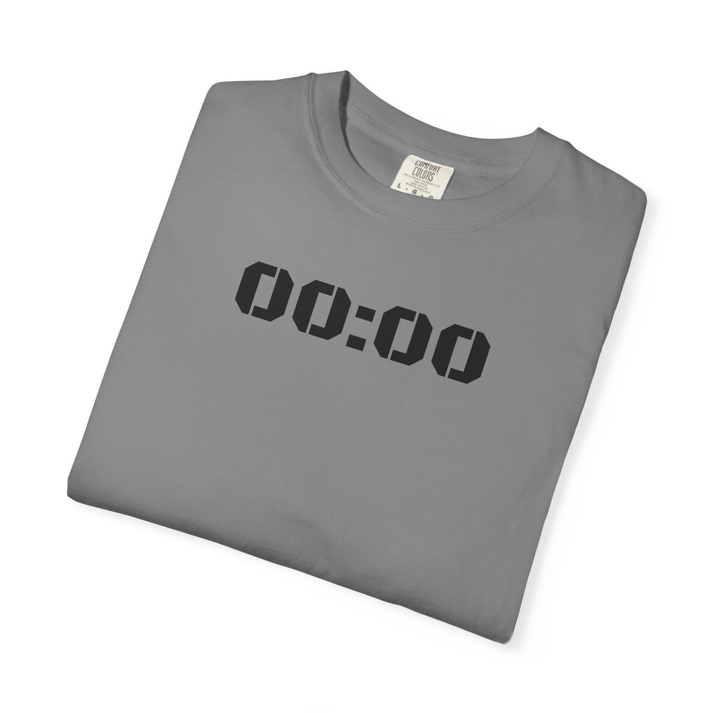 00:00 Minimal Digital Clock T-Shirt — Graphic Tee with Midnight Timer Design