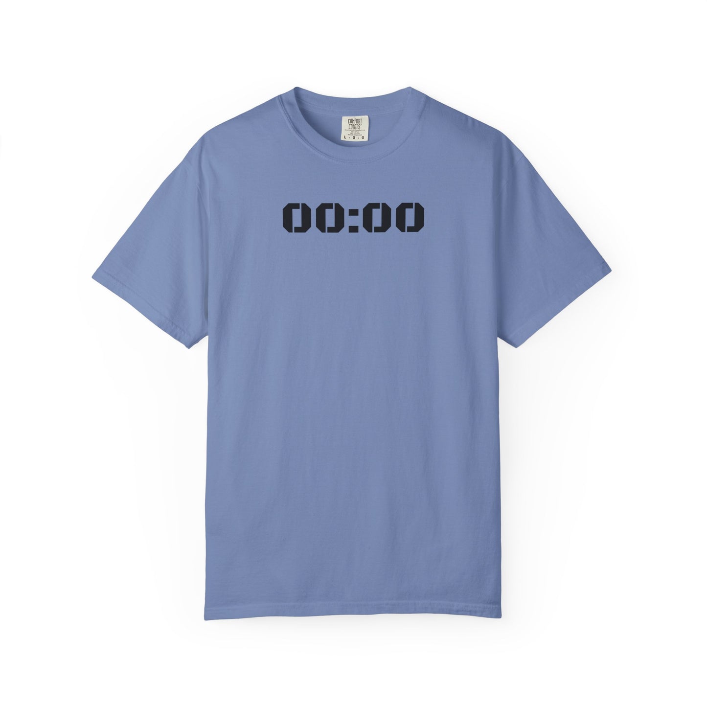 00:00 Minimal Digital Clock T-Shirt — Graphic Tee with Midnight Timer Design