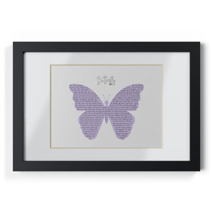 Framed Butterfly English Lyrics in Purple Butterfly